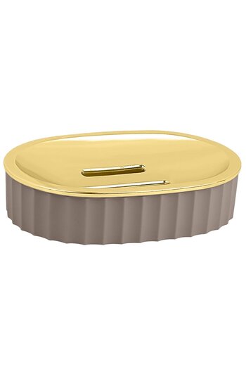 Okyanus Home Soap Dish Coliseum OKY-457-4, Brown + Gold