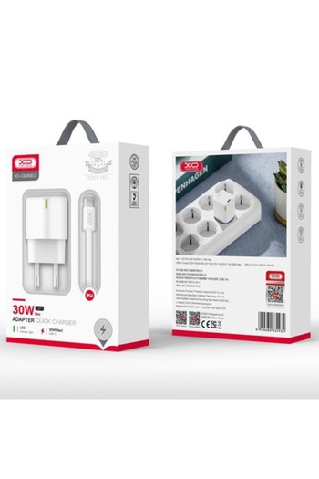 Xo Network Charger + Lightning Cable, GaN, 30W, 1xUSB-C, PD, WHITE