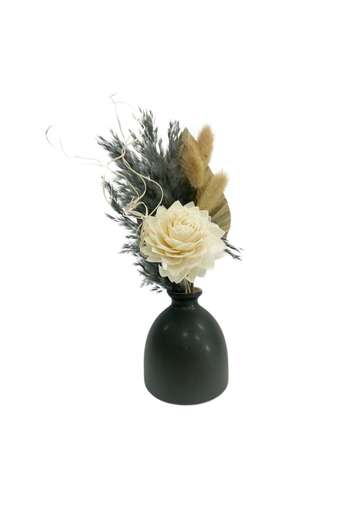 Aroma Land Arrangement of dried flowers and plants, Gray Elegance, ceramic vase, mix of colors, 30 cm
