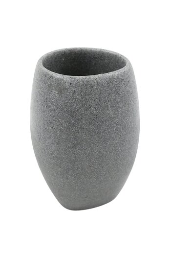 KADDA Personal Hygiene Bathroom Cup, Onda BPO-0284C, Polyrasin, Anthracite, 6.5 x 6.5 x 10 cm