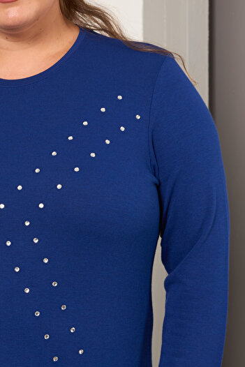 RMG Plus Size Geometric Stone Blouse