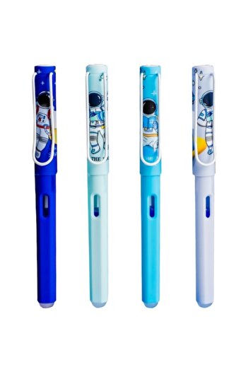 NEBO Plastic pen with thermosensitive ink - NEBO, 4 different colors, set of 12 pieces, astronaut design
