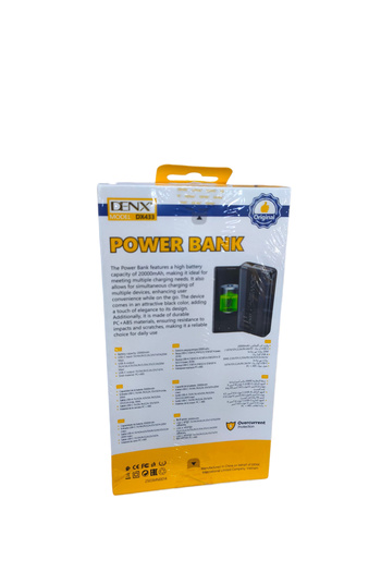 Denx Power Bank 30W and 20000mAh USB and Type Ports Lithium Battery Fast Charging