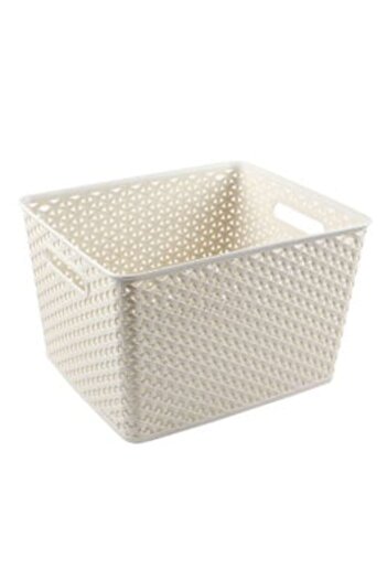 CURVER Stackable Storage Box, Infinity Recycled, Recycled Plastic, Handles, 17 L, Grey, 36 x 27 x 22