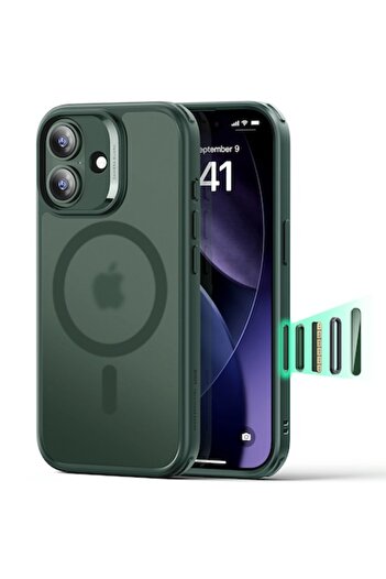 Danex Phone Case for iPhone 17, Classic Hybrid HaloLock, O64, Polyurethane, Frosted Green
