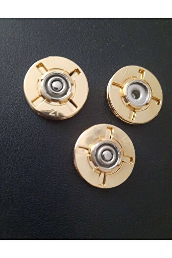 İMREN AKSESUAR Snap Fastener Sewing by Hand 2 cm Light Gold Strap Covered Zamak 1 Pack 4 Pieces