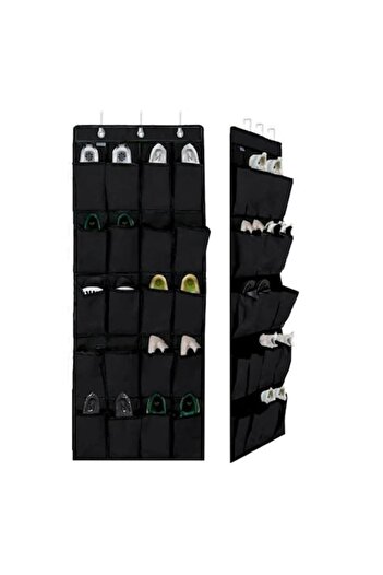 ANTBRO Hanging Shoe Organizer Antbro® with 20 storage slots, black, 48x147 cm