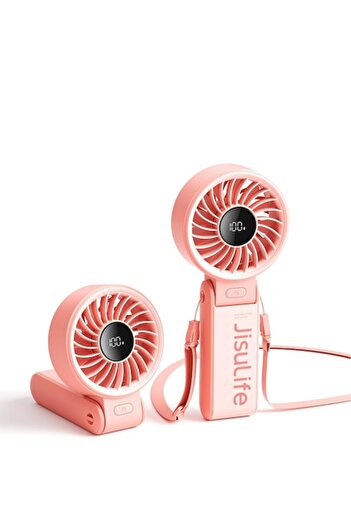 Danex Portable Fan 3600mAh with Digital Display, B19, Silicone Flex, Powder Pink