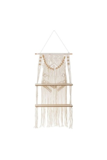 ANTBRO Macrame Plant Holder Stand, Antbro, 2 Shelves, Cream, 41x82cm