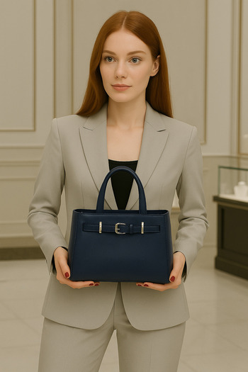 ESTUTE Stylish Hand and Shoulder Bag with Buckle Detail