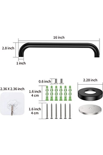 GENERAL Oil-Rubbed Stainless Steel 16-Inch Shower Grab Bar