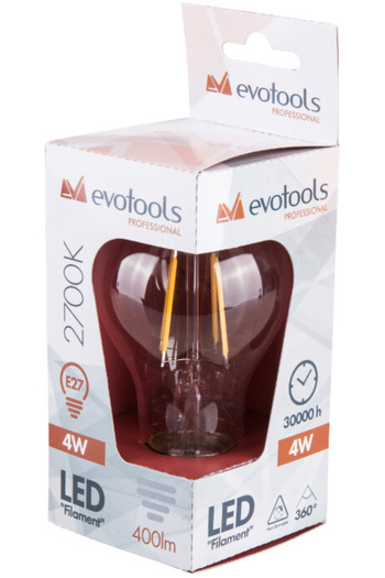 Evotools Filament Type Led Bulb A60 27 4 W 2700K