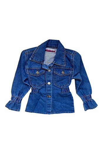 Miniworld Jacheta din denim fete cambrata in talie, varsta 6 ani, 116 cm, Albastru