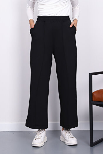 İmajButik Black Scuba Pants with Pockets