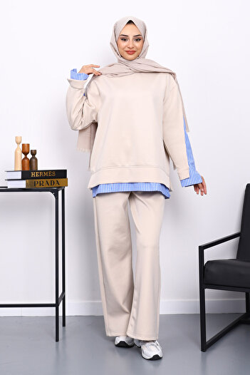 İmajButik Stone Shirt Garnished with Scuba Sweat Pants