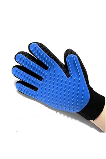 OEM Pet Grooming Glove for Dogs, Cats, and Other Pets, Blue/Black, Right-Handed