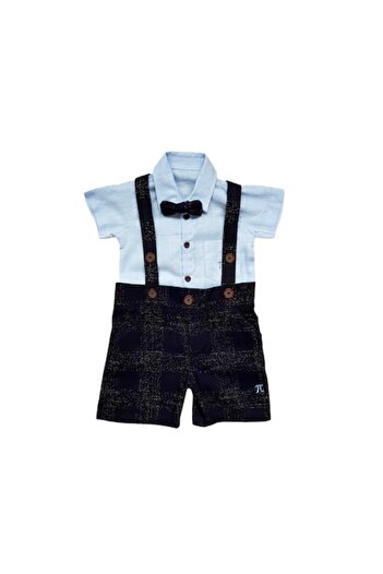 Miniworld Short jumpsuit with cotton shirt, age 6 months, 68 cm, Blue