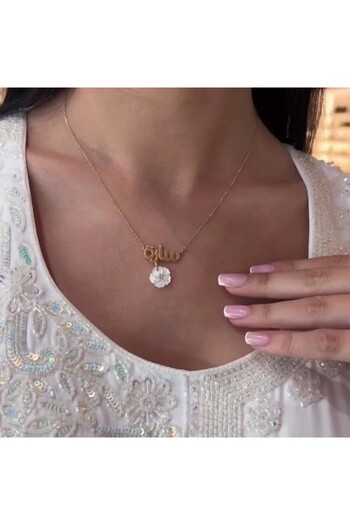 Black Season Necklace with rose added | Gold or silver plated | Black Season
