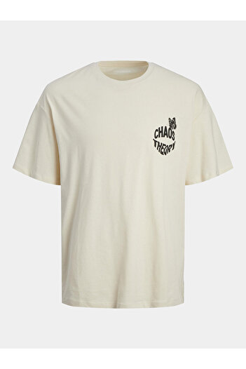 Jack & Jones Ανδρικό T-Shirt Jack Jones 12256926 Εκρού