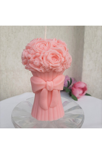 ArtINA esmaraldchic Scented candle bouquet with roses, handmade gifts made of soy wax, special testimonials