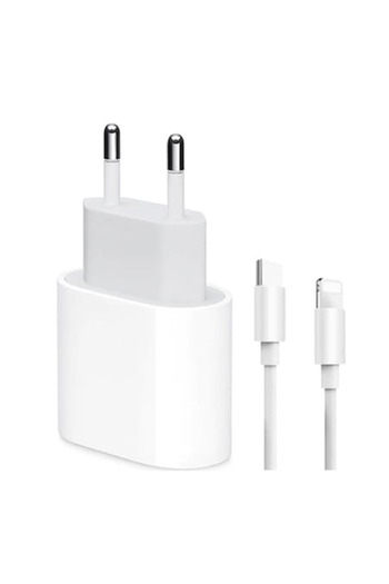 FONIX Set Incarcator 18W, USB-C, Fast Charging si Cablu de la USB-C la Lightning, Lungime 1M, Compatibil c