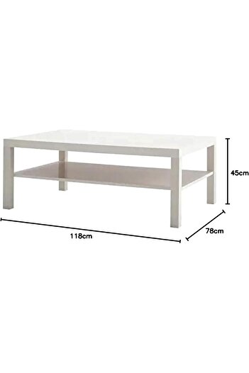 IKEA LACK Coffee Table, 118x78 cm (White), Metal Wood