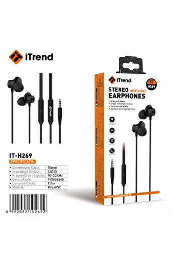 itrend Wired Earphones 269 with 3.5mm Jack and Microphone