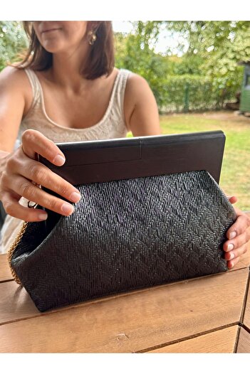 JOPHIEL Bahram Petite - Leather Bag, Wooden Scholarship Leather Bag, Clutch, Handbag, Arm Bag, Shoulder Bag