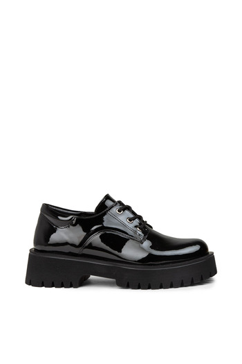 Deery Women's Patent Leather Black Casual Shoes