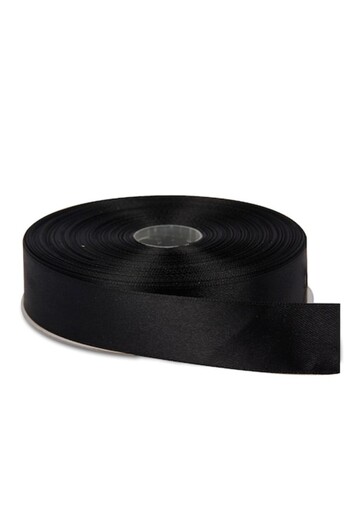 Creativ Deco Plus Satin Ribbon 2.5 cm Width, Black Color, 22 m Roll