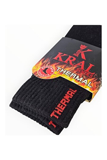 Kral - Men's Thermal Socks Bamboo Fiber Black Size 40-44