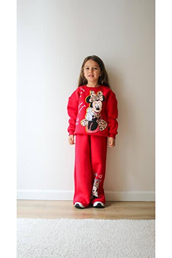 NURTOPU Excellent Quality Girl's Suit Top and Bottom Set 3 Yarns with Raised Lines Inside Thick Winter Full Lycra Cotton