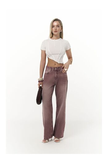 LC Waikiki Norris Asymmetrical Ecru Crop