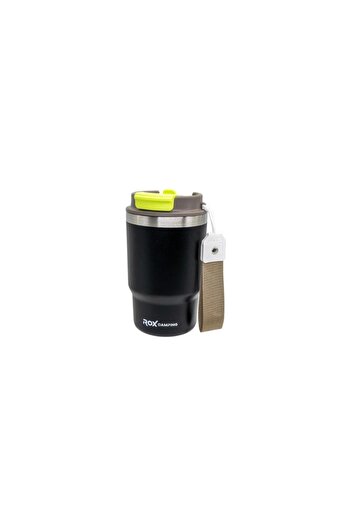 Rox Camping Coffee Thermos with Straw 0.45 Lt - Black