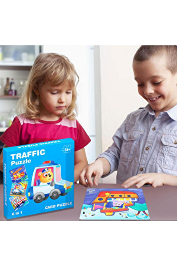 Picodino Puzzle 6 in 1, 24 large pieces, Vehicles, Traffic, 3 years +