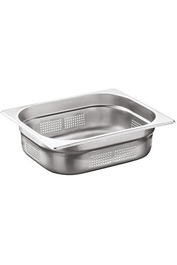 Generic Ozti Stainless Steel Perforated Gastronorm GN 1/2 Container, 65 mm Height
