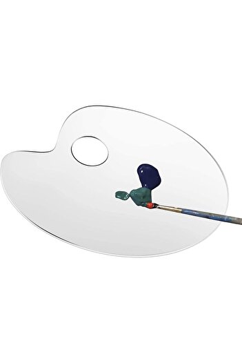 Generic Reusable Transparent Clear Acrylic Artist Paint Palette 8 x 11.8 Inch Oval Shaped Panel Painting Pal