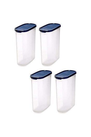 Generic Signoraware 2i3 Litres Oval Modular Multi-Purpose Plastic Containers Set of 4 with Lid for Kitchen S
