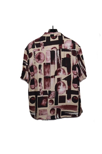 Red Planet Men’s Short-Sleeve Shirt with Abstract Geometric Print