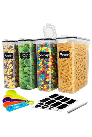 Generic MIXDE Large Cereal Containers Storage Set for Pantry, 4 Pack 4L/135 Oz Airtight Food Storage Contain