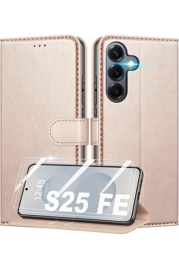 Rivor Samsung Galaxy S25 FE Kılıf Kamera Korumalı Kapaklı Kartlıklı Cüzdanlı Deri Standlı Renkli Kapak