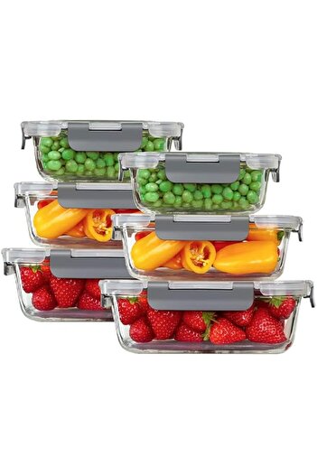 Generic MAMATOONS 6-Pack Glass Food Storage Containers with Leak-Proof Airtight Snap Locking Lids, Glass Mea