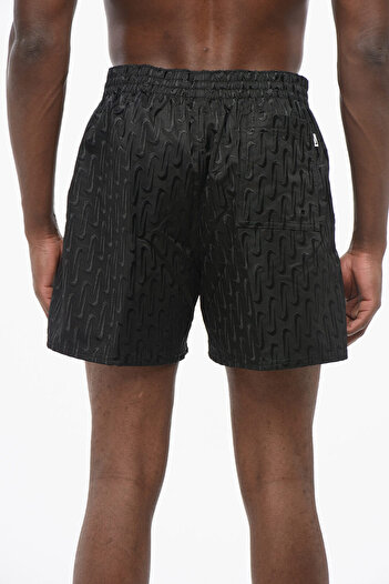 Nike Swim All-Over Embroidered Logo Solid Color Shorts