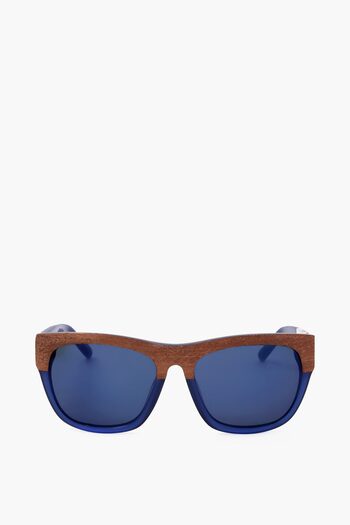 Linda Farrow Phillip Lim Wayfarer Sunglasses With Wood Effect Detail