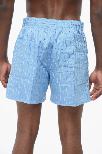 Nike Swim All-Over Embroidered Logo Solid Color Shorts