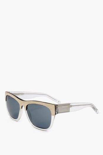 Linda Farrow Phillip Lim Wayfarer Sunglasses With Wood Effect Detail