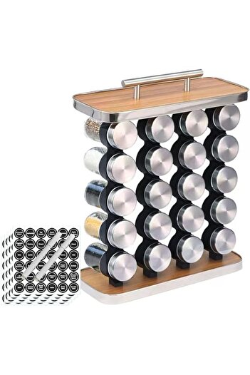genric Tuklye Spice Rack, Portable Stainless Steel Seasoning Spice Organizer, Outdoor BBQ Portable Kitchen