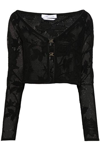 Blumarine Embroidered Cropped Cardigan