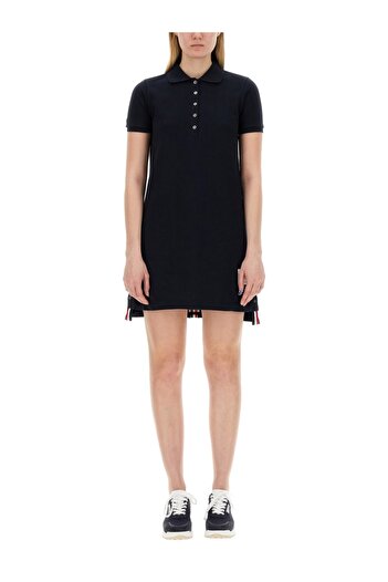 THOM BROWNE Cotton Pique Polo Shirt Dress