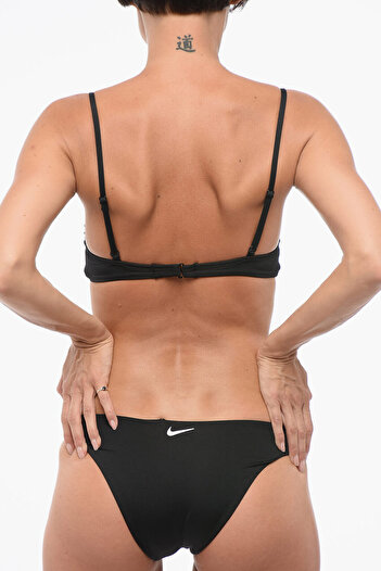 Nike Swim Solid Color Bikini With Printed Logo